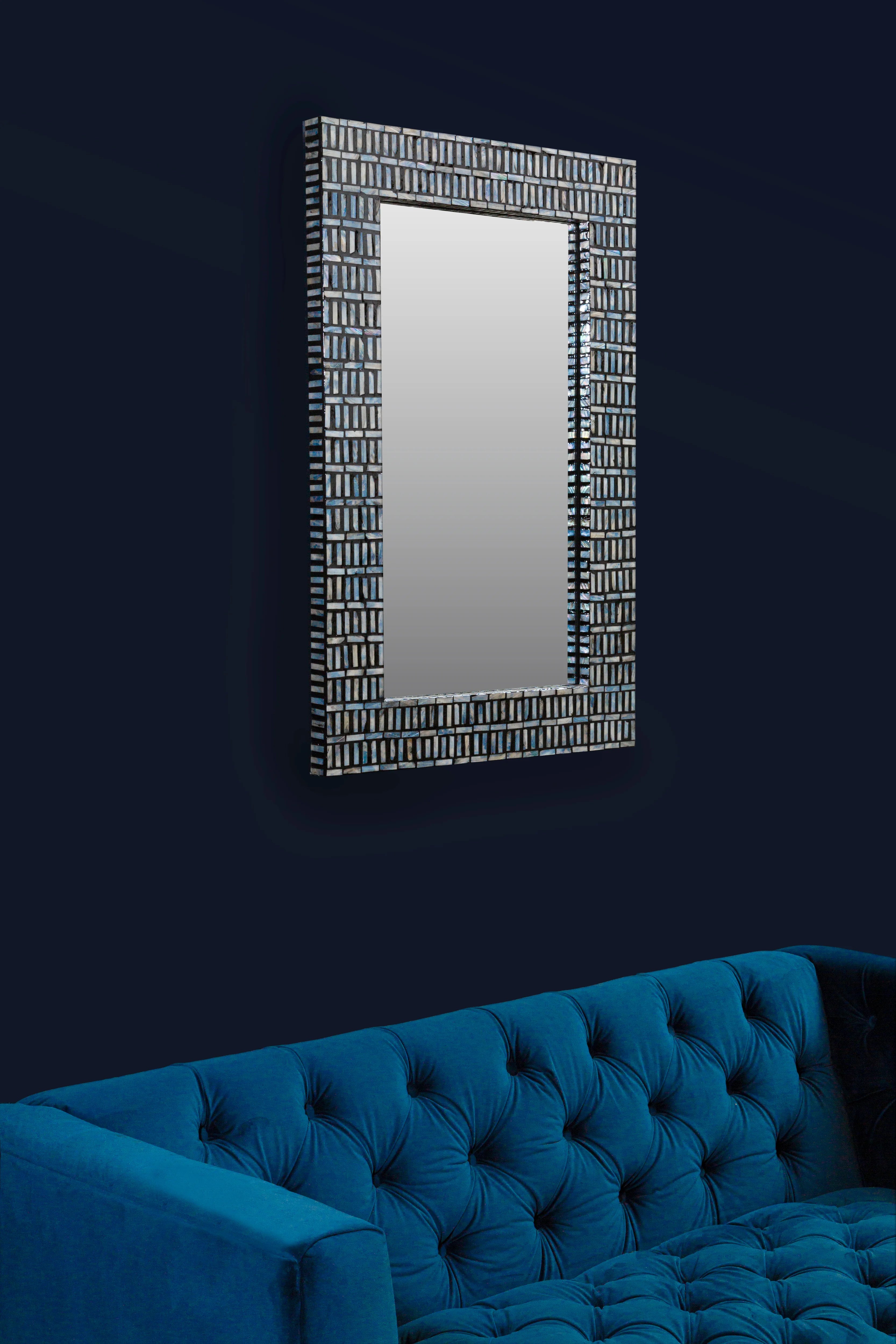 Kakuda Seashells Mosaic Frame Wall Mirror